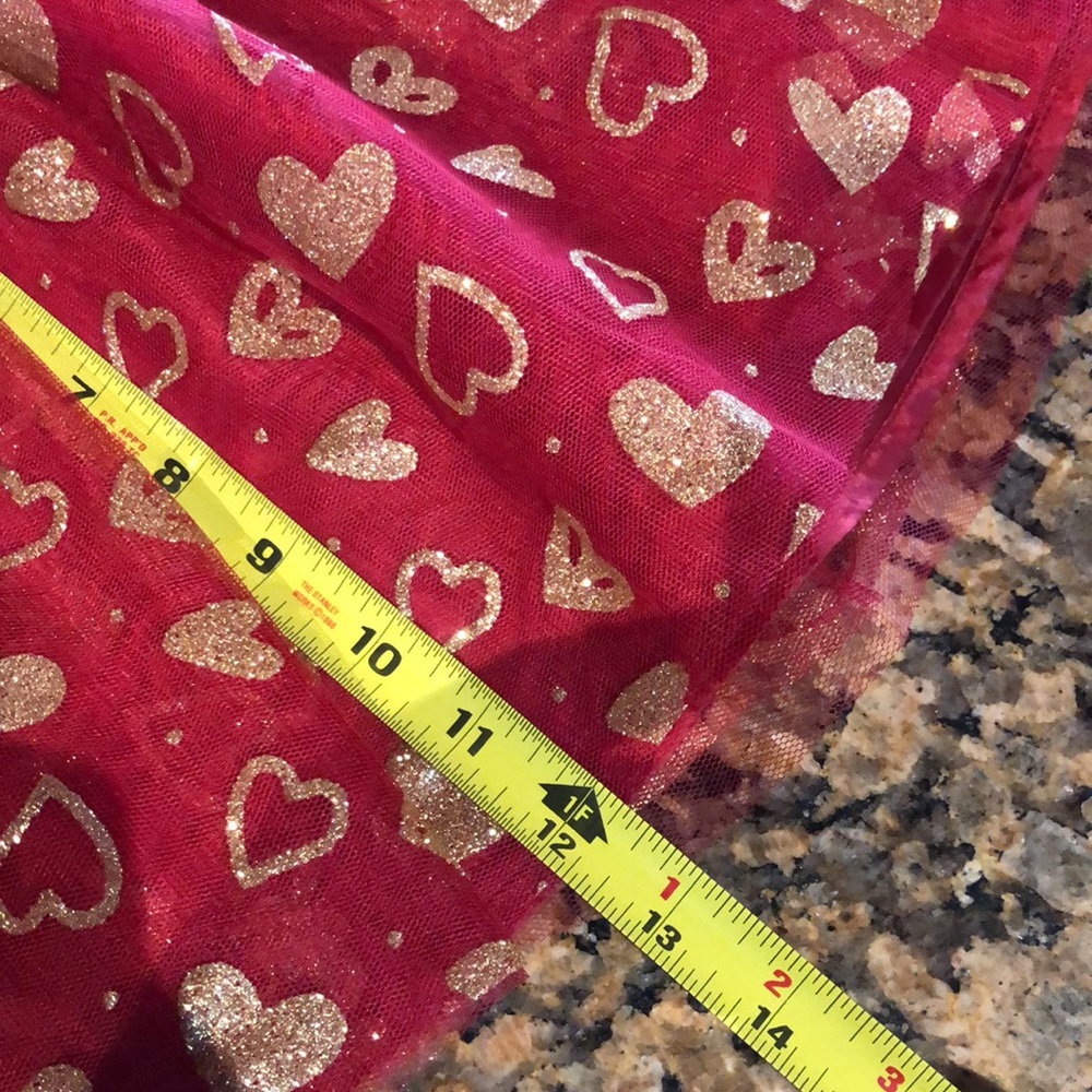 Girls Valentines Heart Skirt. 7/8 - Picture 4 of 8